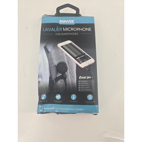 Bower Lavalier Microphone for Smartphones & Tablets WA-LVMIC New Open Box - Picture 1 of 4